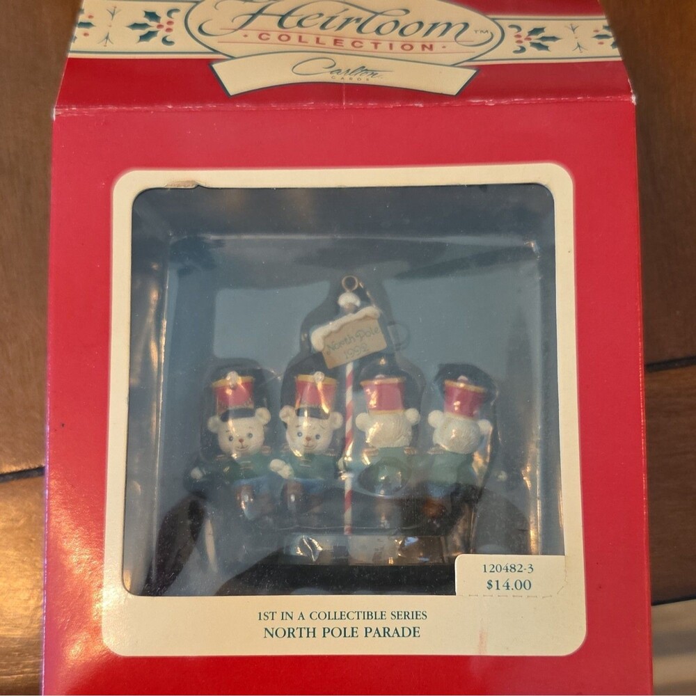 Carlton Cards Heirloom Collection North Pole Parade Bear Ornament 1992 MPN